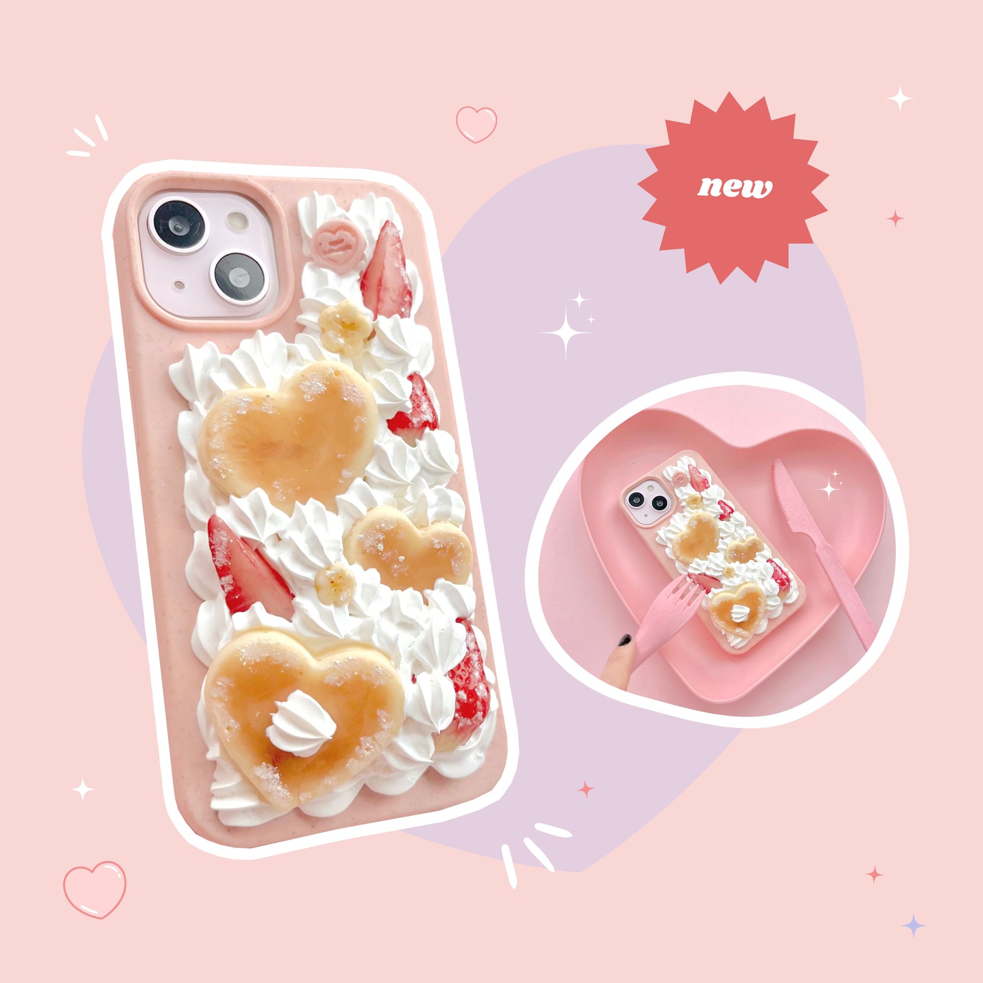 Whipped cream and lilac syrup decoden
